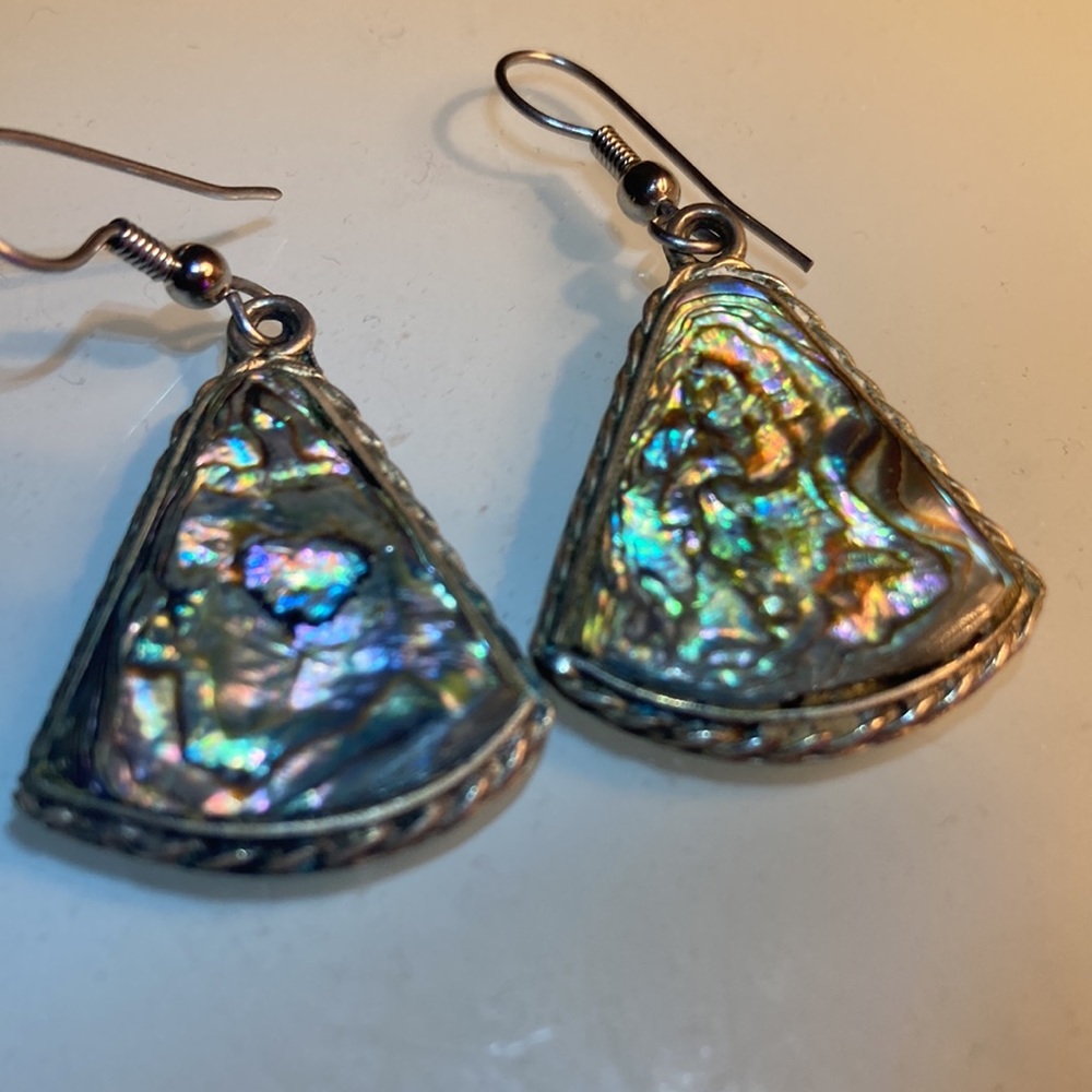 Abalone Silver Earrings